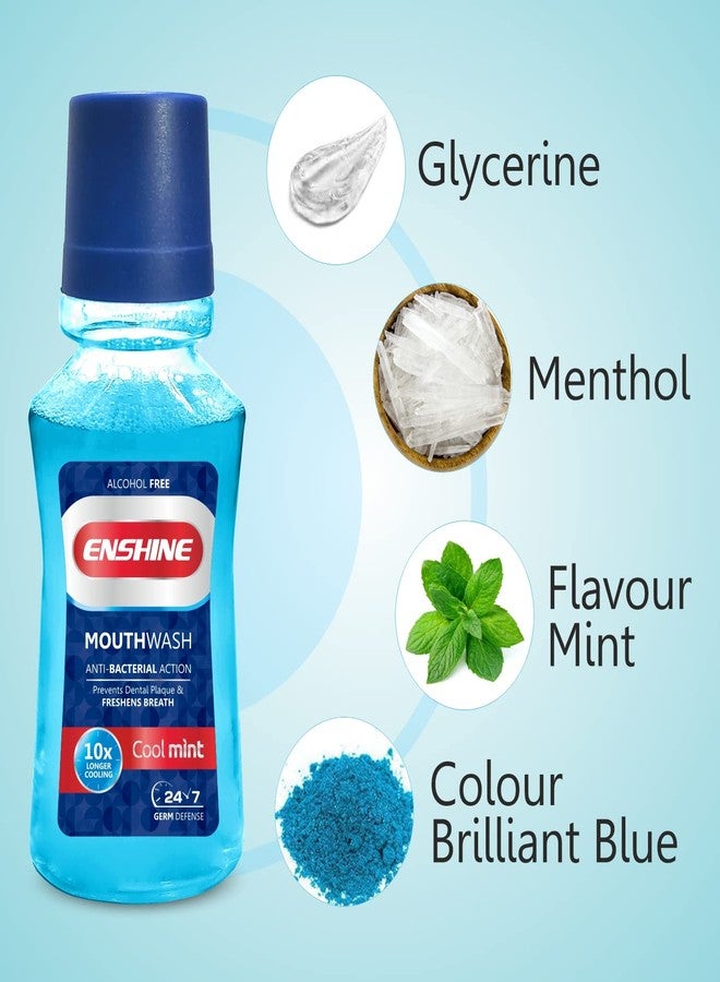 Enshine Oral Care Combo Pack of 3- Herbal Toothpaste(100g) for Healthy Teeth|Cool Mint Mouthwash (150ml) and Advance Toothbrush with Tongue Cleaner|Helps to Make Teeth White and Remove Food from Teeth - Image 2